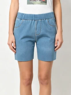 Solada Shorts donna in jeans con elastico in vita - blu chiaro