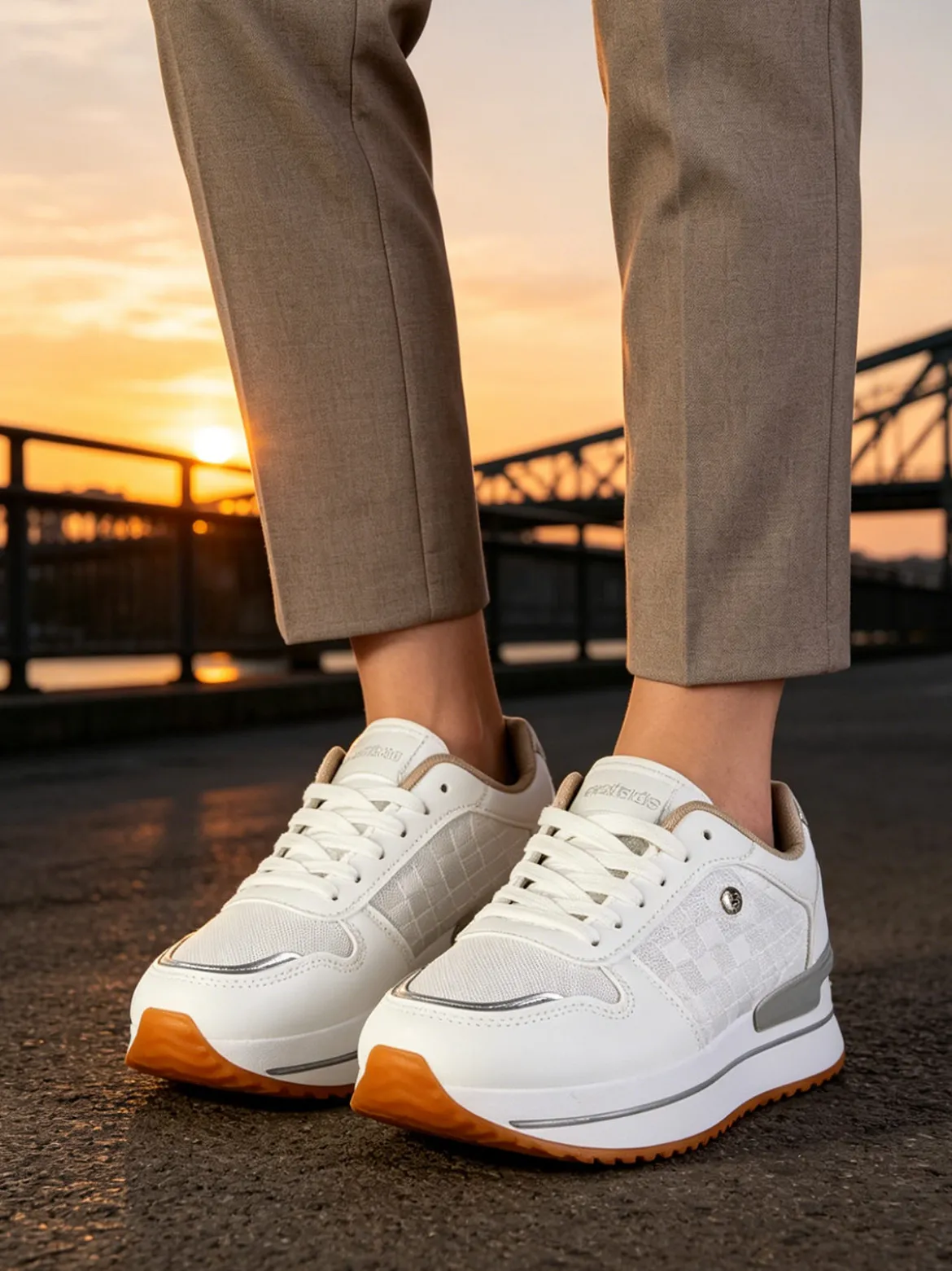 Solada Sneakers donna sportive effetto brillantinato