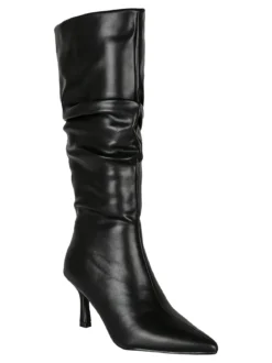Solada Stivali donna slouchy con tacco a rocchetto - nero