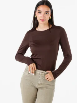 Solada Top body da donna a maniche lunghe - moro