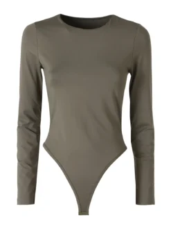 Solada Top body da donna a maniche lunghe - oliva