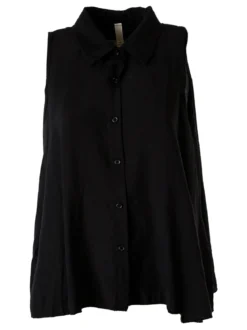 Solada Top donna a camicia senza maniche - nero