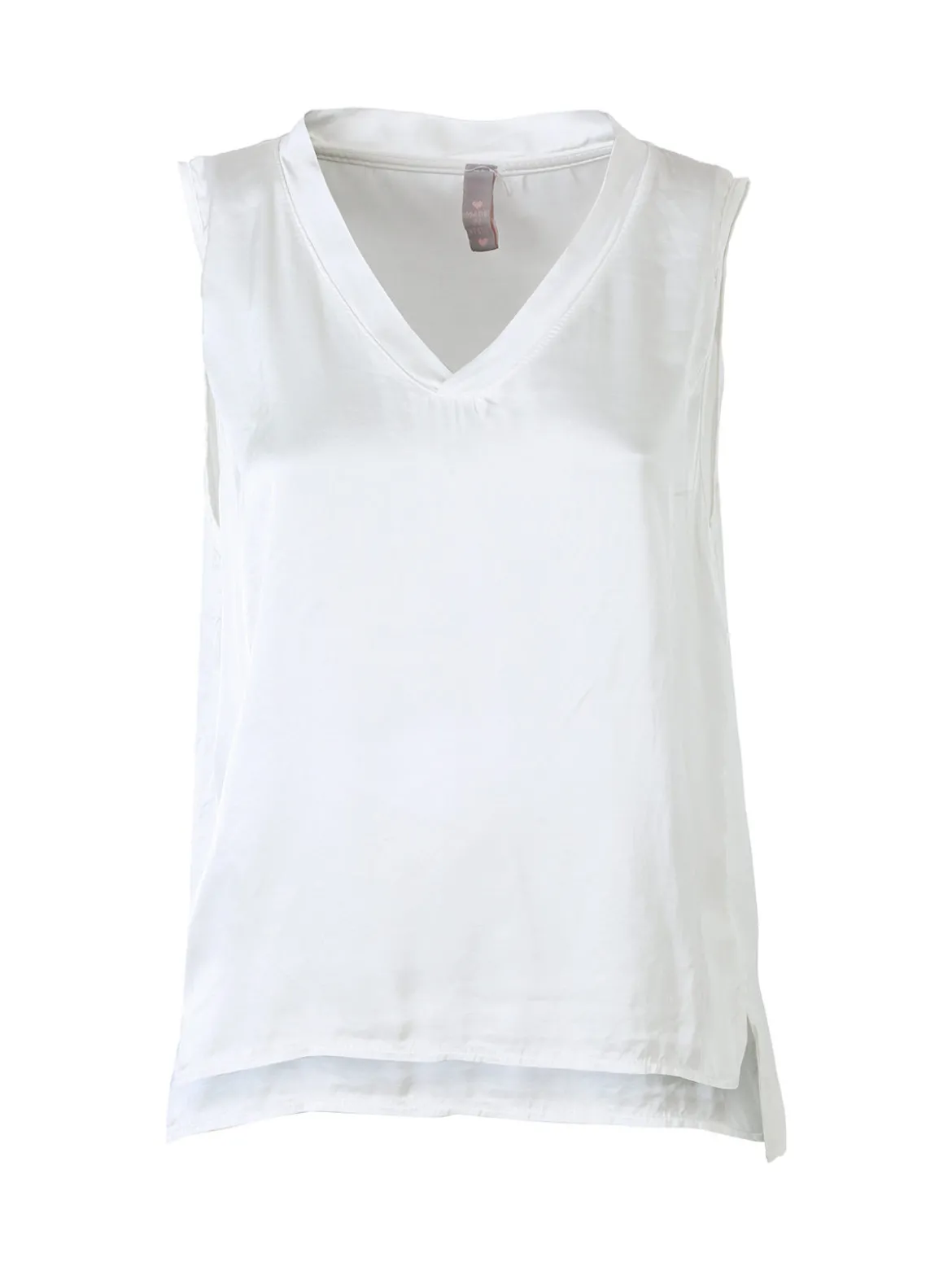 Solada Top donna a spalla larga con scollo a V - bianco