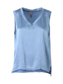 Solada Top donna a spalla larga con scollo a V - blu