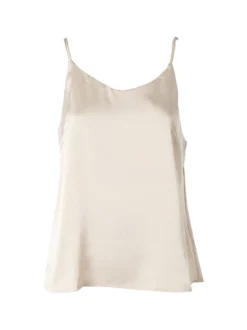 Solada Top donna effetto raso con spalline strette - beige