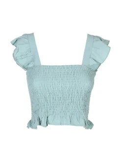 Solada Top donna elasticizzato con spalline a volant