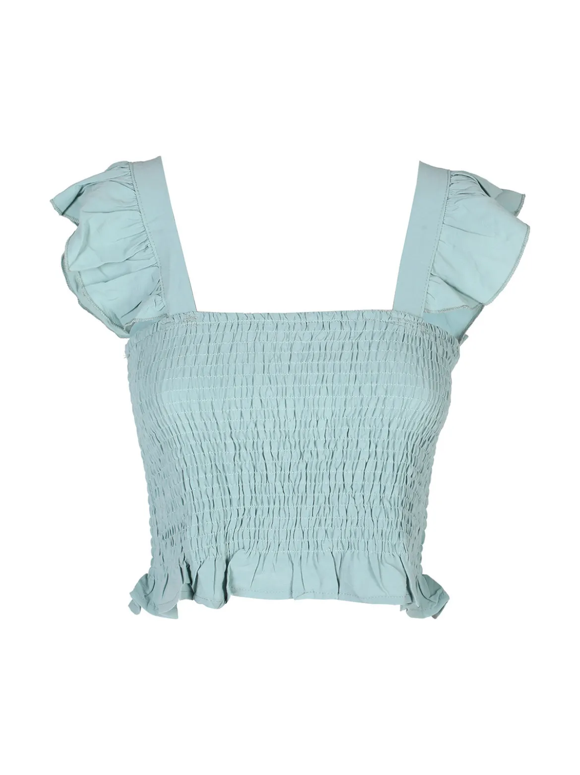 Solada Top donna elasticizzato con spalline a volant