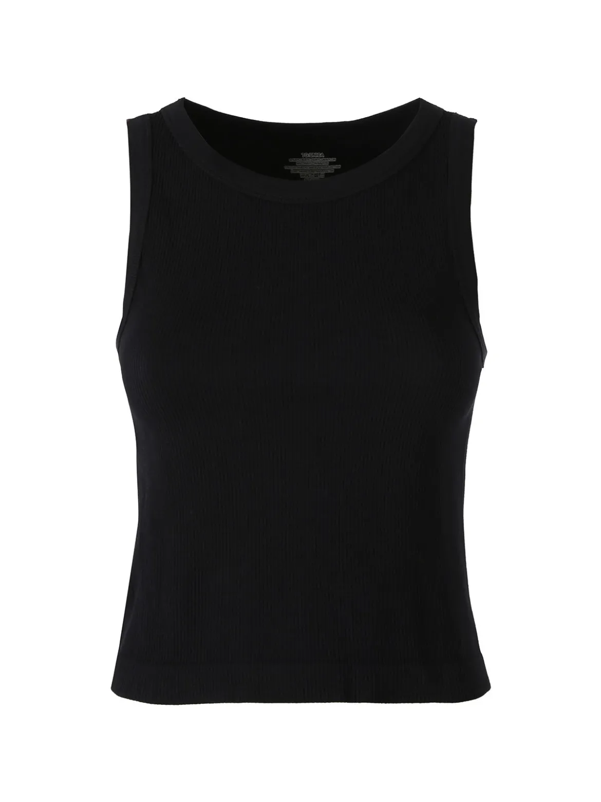 Solada Top donna girocollo a costine - nero