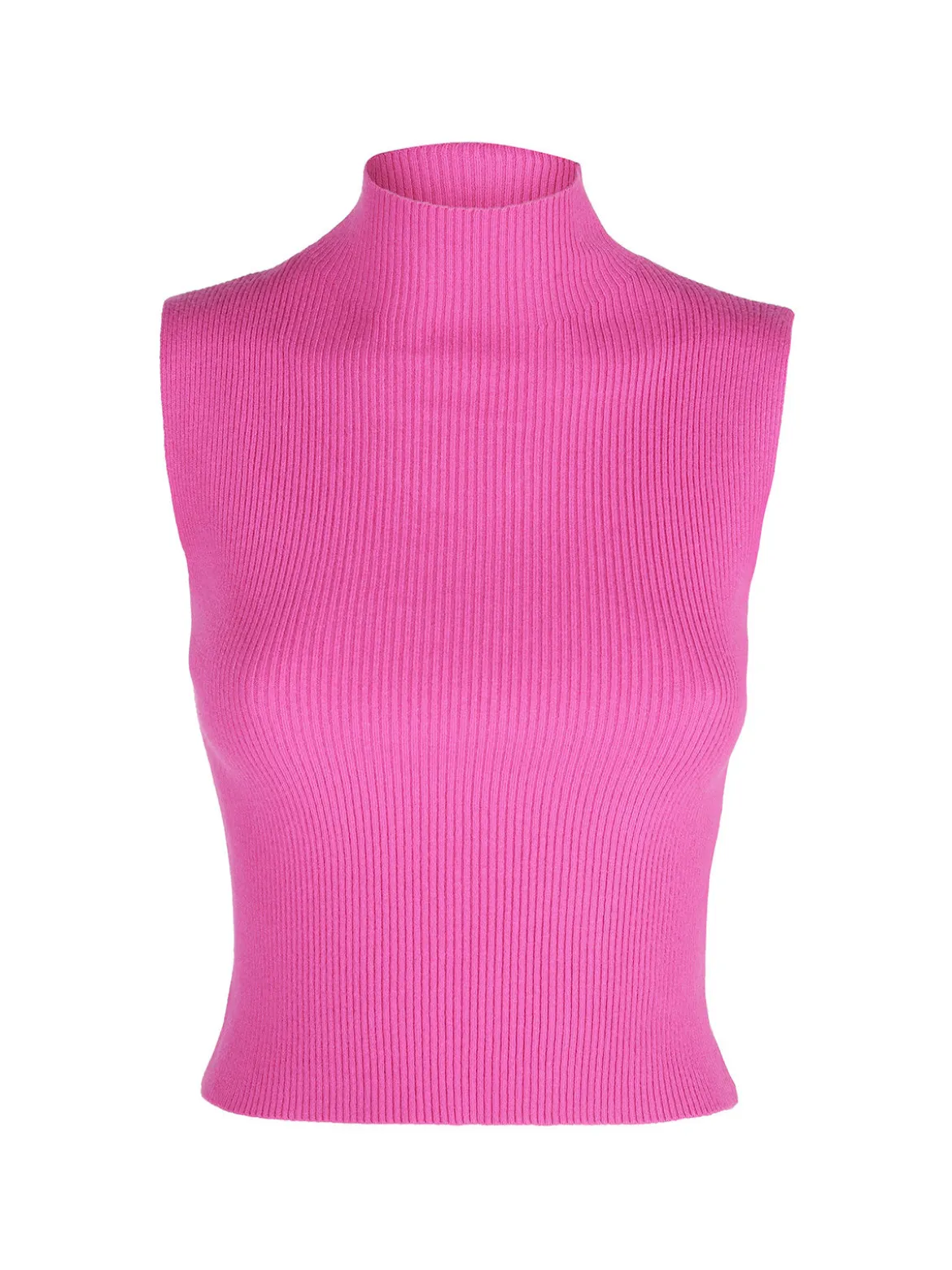 Solada Top donna in maglia a costine con collo a lupetto