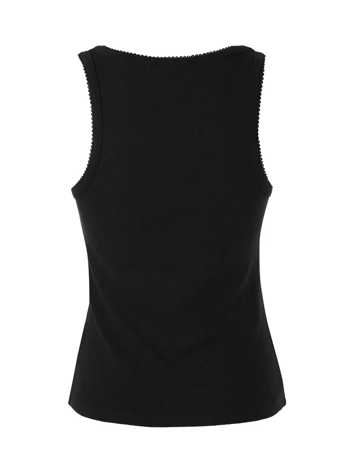 Solada Top donna in tinta unita con scollo quadrato - nero