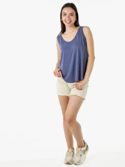 Solada Top donna oversize in viscosa - blu