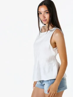Solada Top smanicato da donna in viscosa - bianco
