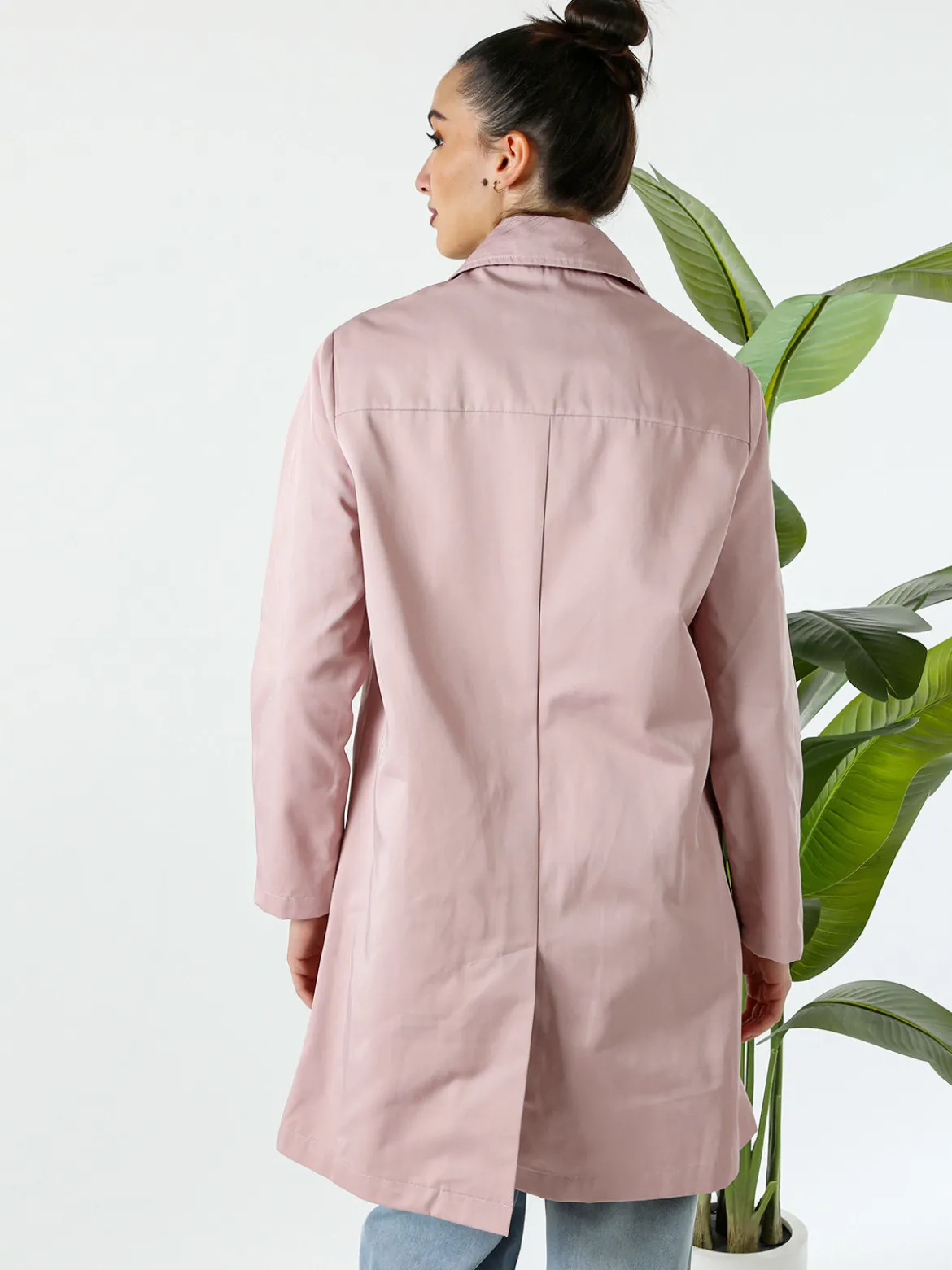 Solada Trench impermeabile da donna con bottoni - rosa