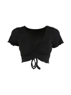 Solada T-shirt cropped da donna a costine
