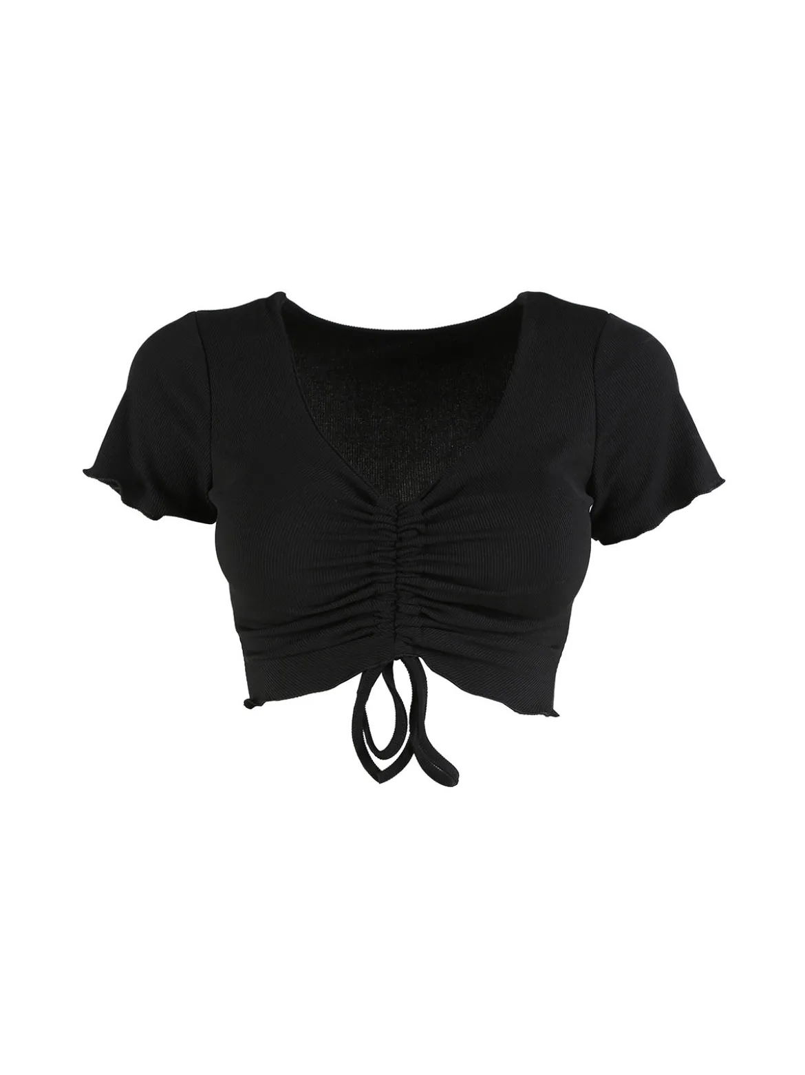 Solada T-shirt cropped da donna a costine