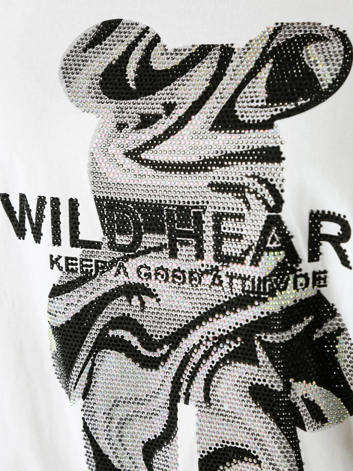 Solada T-shirt da donna in cotone con strass - bianco