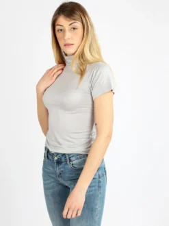 Solada T-shirt dolcevita da donna in tinta unita