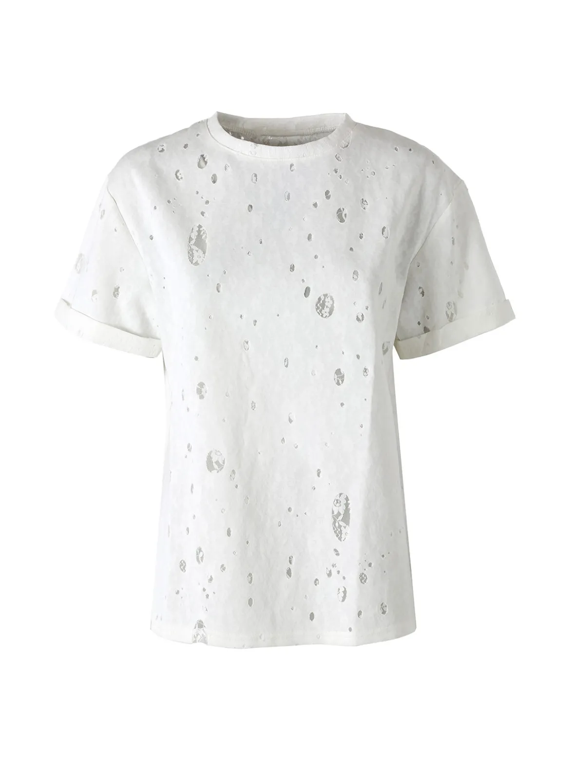 Solada T-shirt donna con dettagli in pizzo - bianco