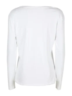 Solada T-shirt donna girocollo a maniche lunghe in cotone - bianco