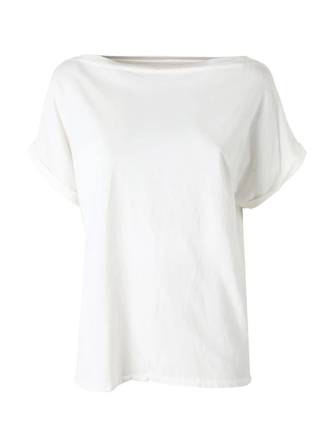 Solada T-shirt donna in cotone con scollo a barca - bianco