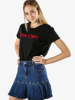 Solada T-shirt donna in cotone con stampa - nero