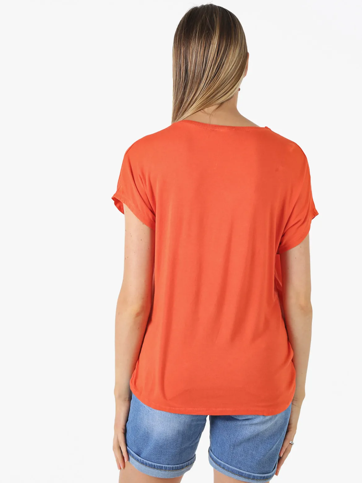 Solada T-shirt donna in viscosa e seta - arancione