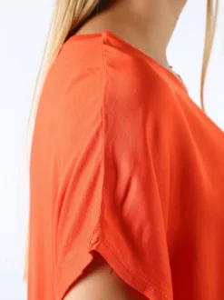 Solada T-shirt donna in viscosa e seta - arancione