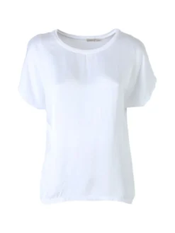Solada T-shirt donna in viscosa e seta - bianco