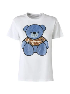 Solada T-shirt donna orsacchiotto con strass - blu