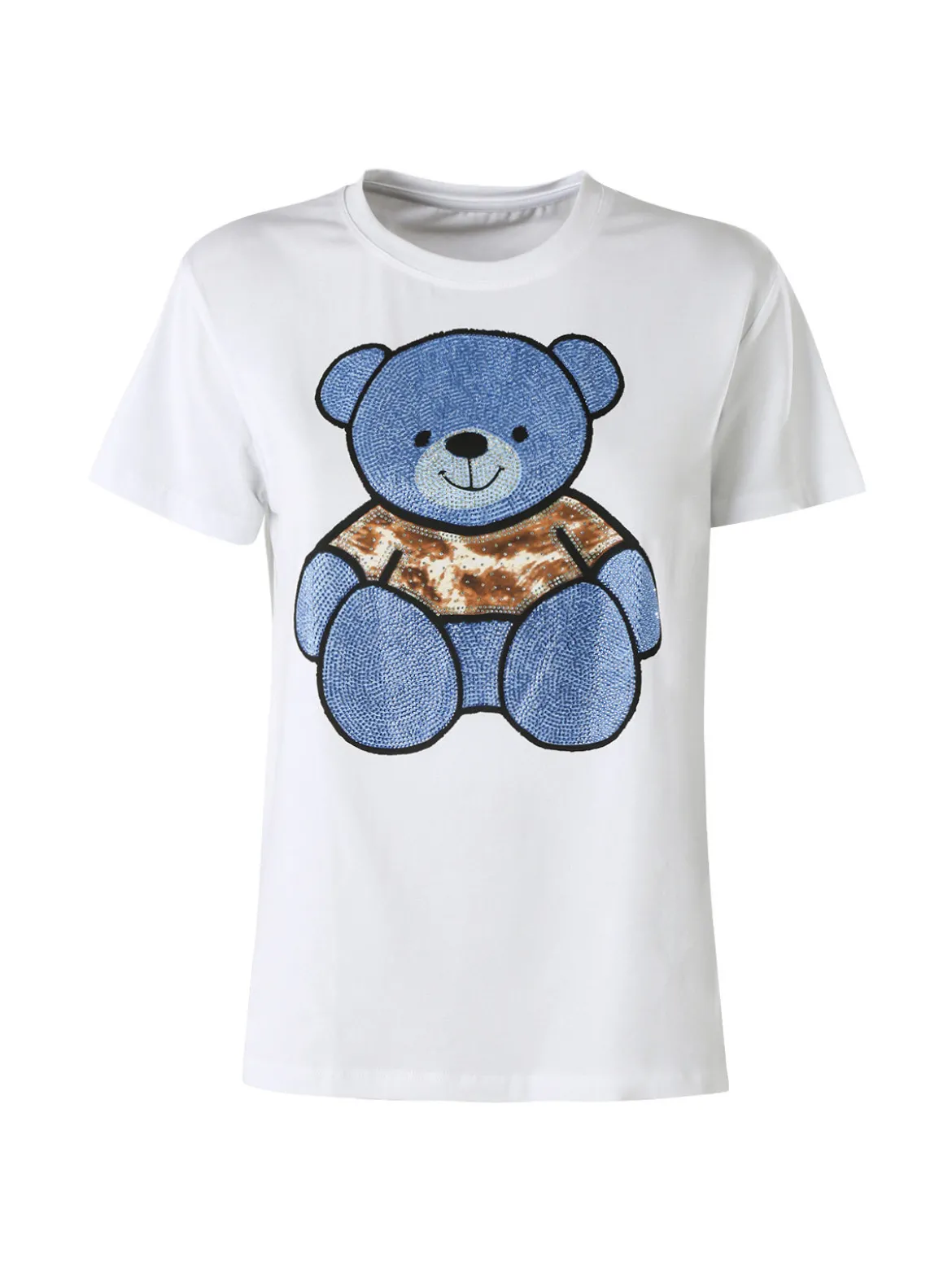 Solada T-shirt donna orsacchiotto con strass - blu