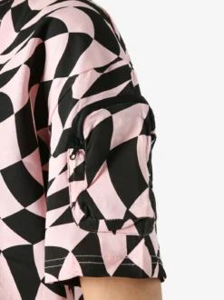 Solada T-shirt donna oversize con stampe geometriche bicolore e taschino sulla manica - rosa