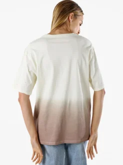 Solada T-shirt donna oversize con strass e sfumatura - marrone