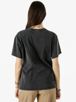 Solada T-shirt donna oversize con strass - nero