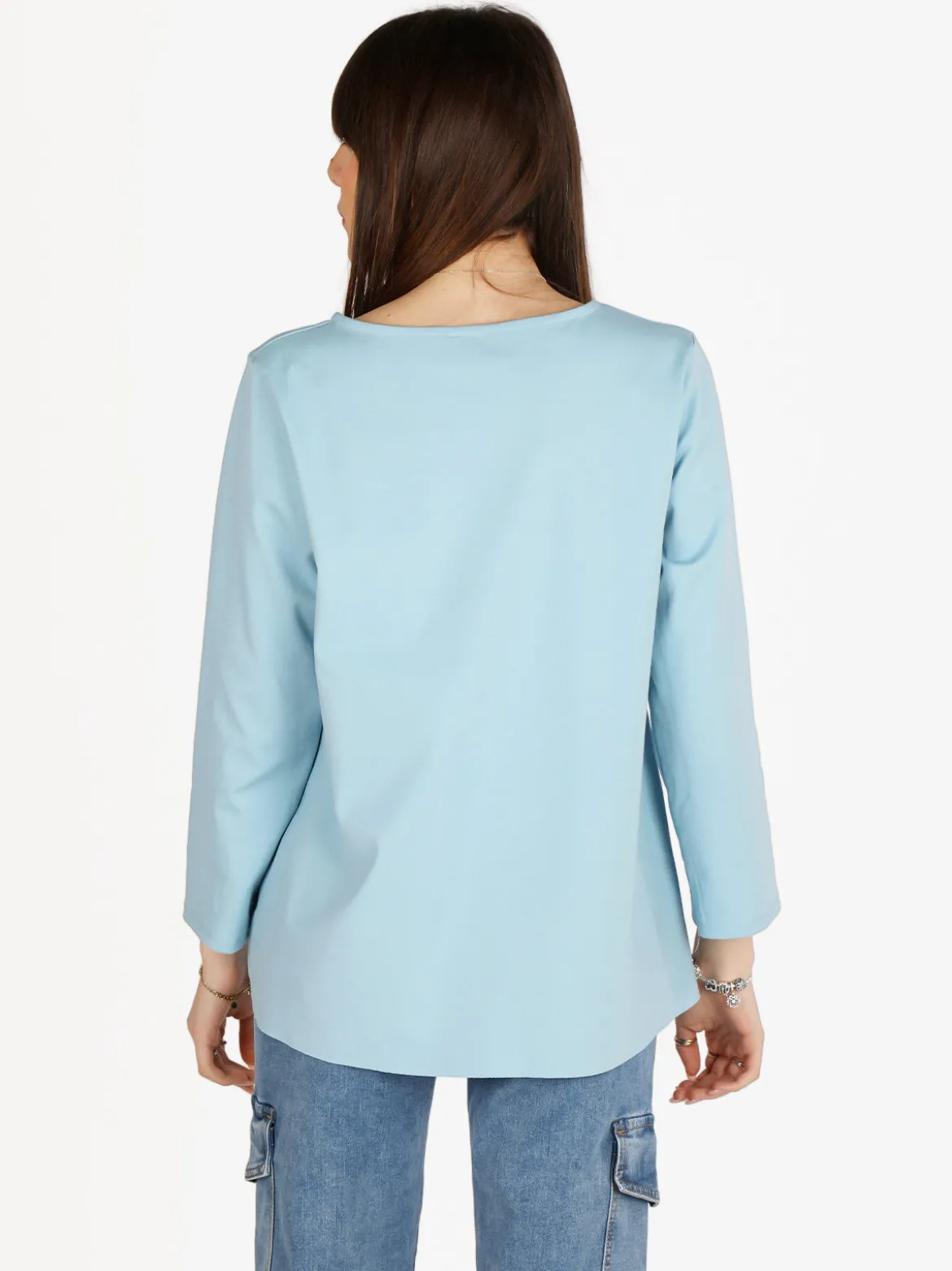 Solada T-shirt donna oversize con taschino