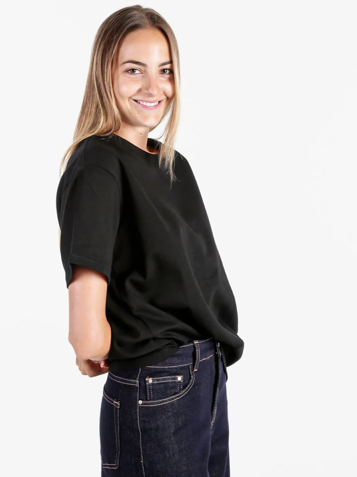 Solada T-shirt donna oversize in cotone - nero