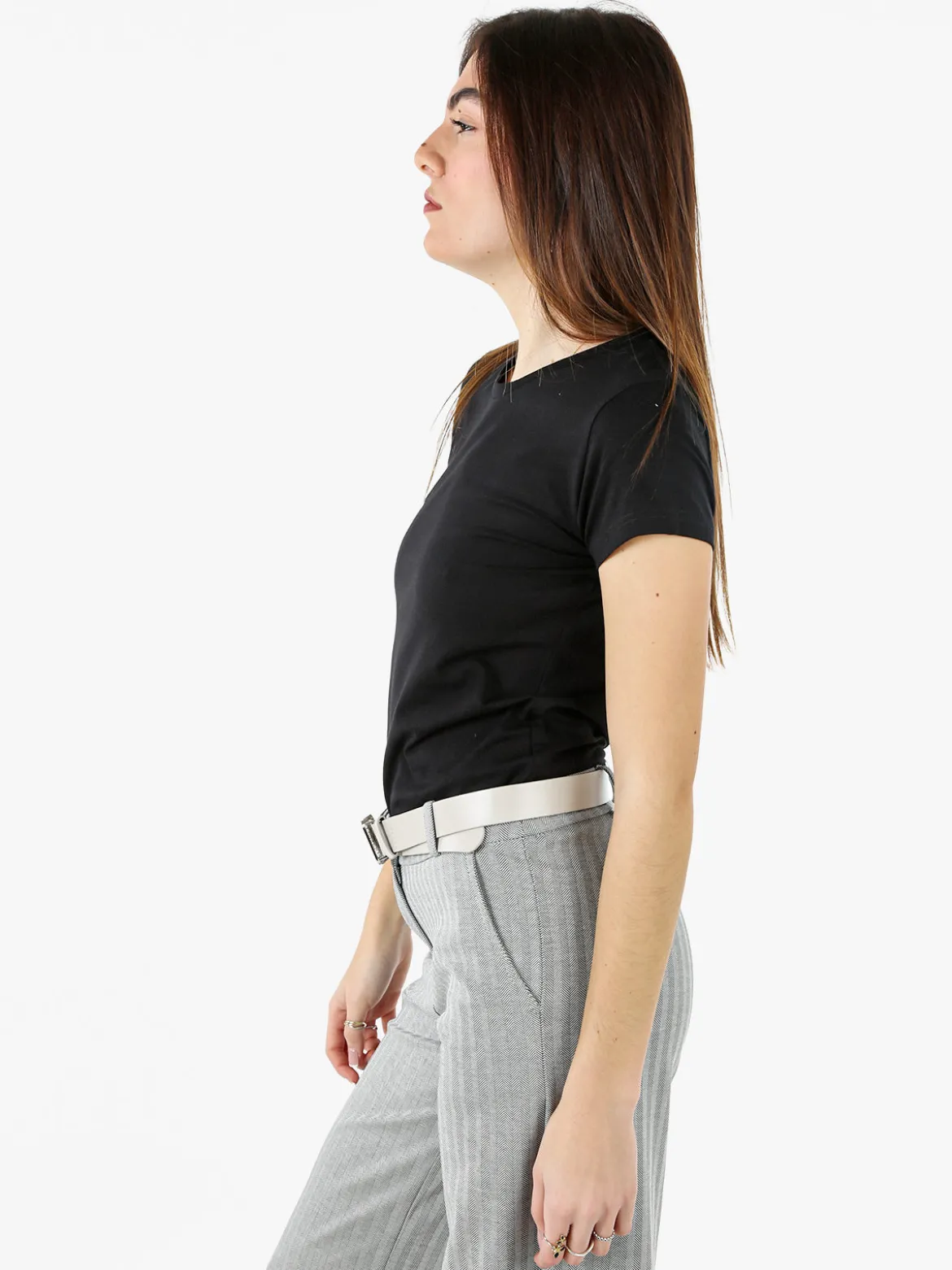 Solada T-shirt girocollo da donna in cotone - nero