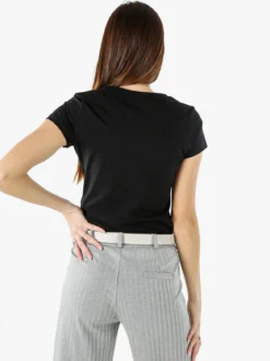 Solada T-shirt girocollo da donna in cotone - nero