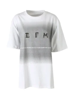 Solada T-shirt oversize da donna con lustrini e microborchie - bianco