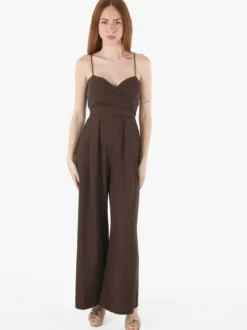 Solada Tuta jumpsuite da donna con spalline sottili e coppe imbottite - moro