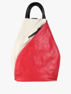 Solada Zaino da donna in ecopelle bicolore - rosso