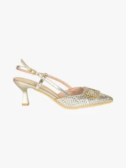 Soleil Slingback donna gioiello aperte dietro con cinturino alla caviglia con fibbia - oro