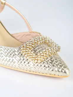 Soleil Slingback donna gioiello aperte dietro con cinturino alla caviglia con fibbia - oro