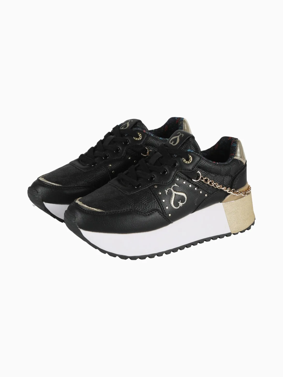 Solo Soprani DEBORA LEATHER Sneakers donna con flatform e catena