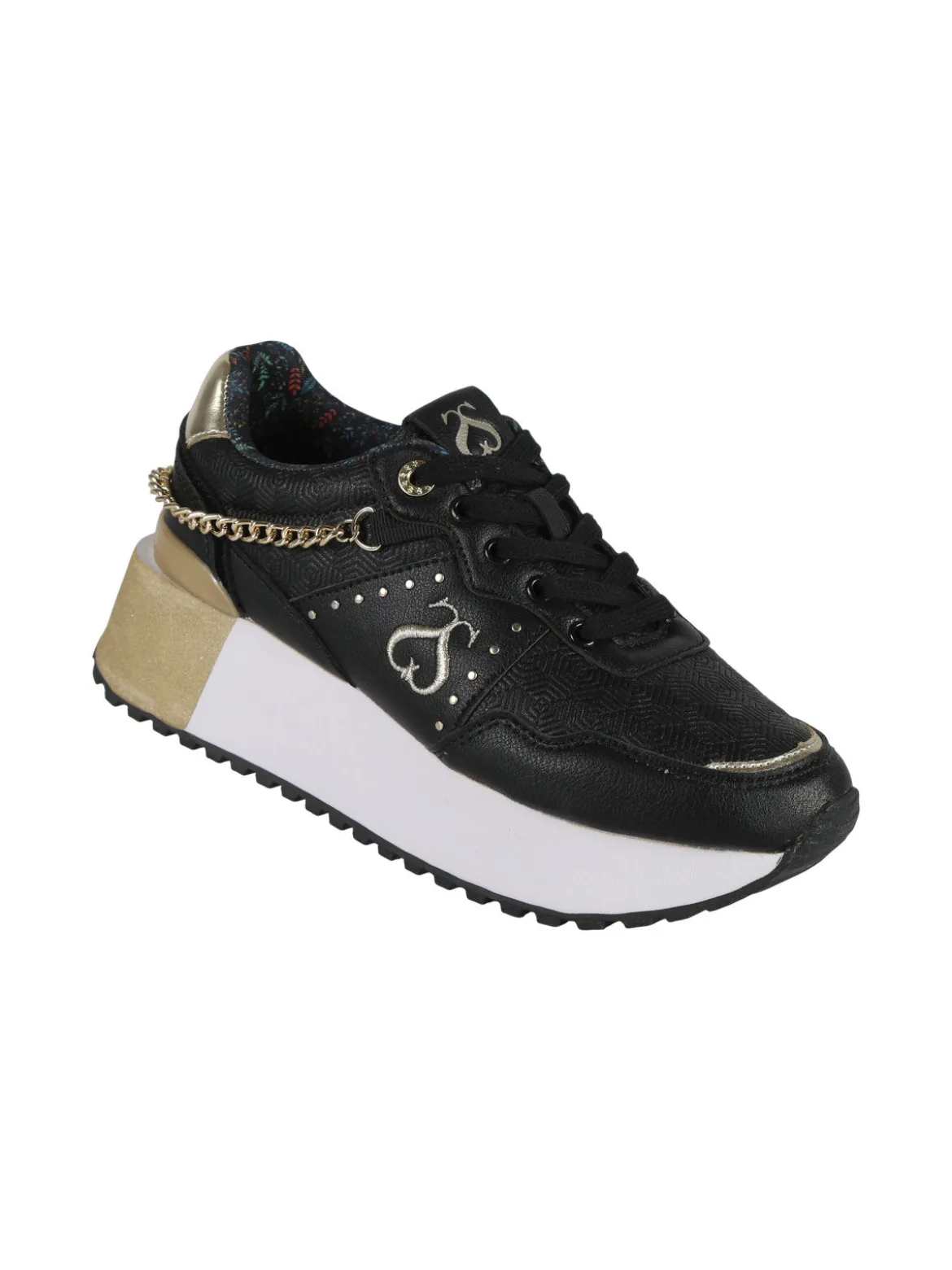 Solo Soprani DEBORA LEATHER Sneakers donna con flatform e catena