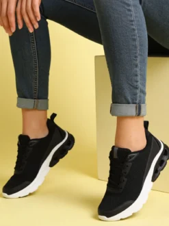 Sport Sneakers donna sportive in maglia - nero