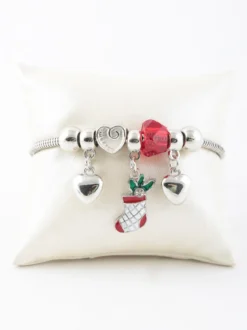 Stainless Stell Bracciale natalzio con charm