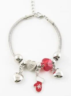 Stainless Stell Bracciale natalzio con charm