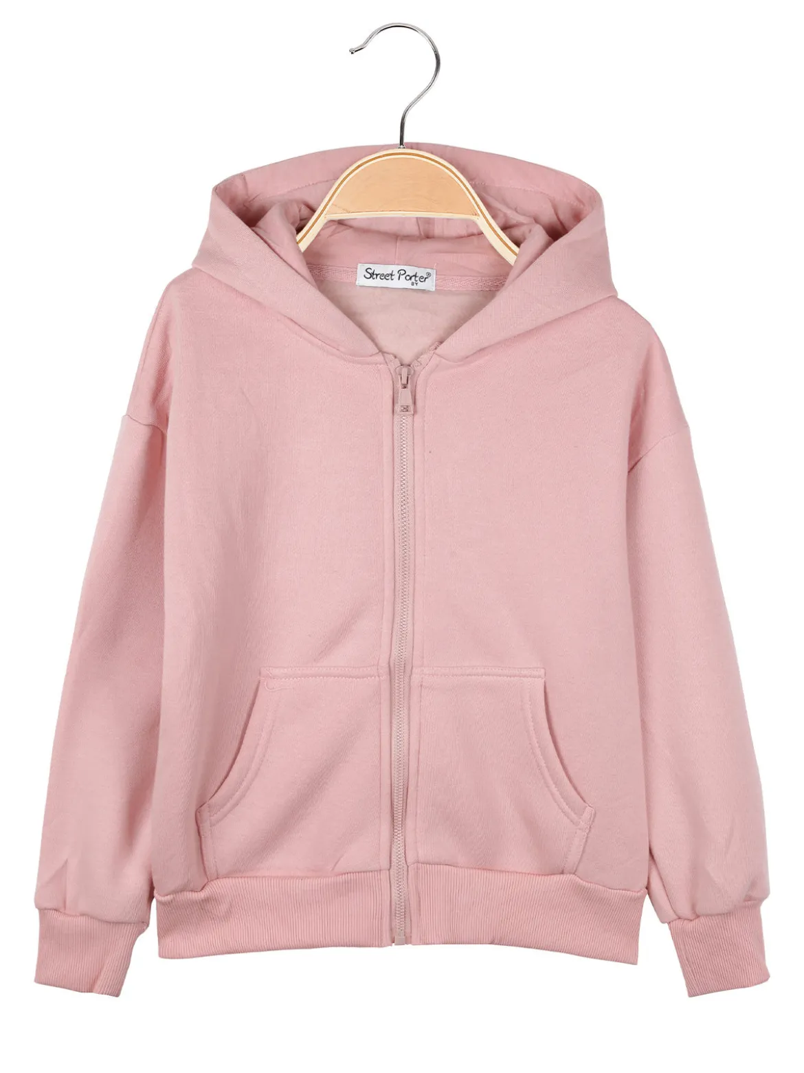 Street Porter Felpa da bambina con cappuccio e zip - rosa