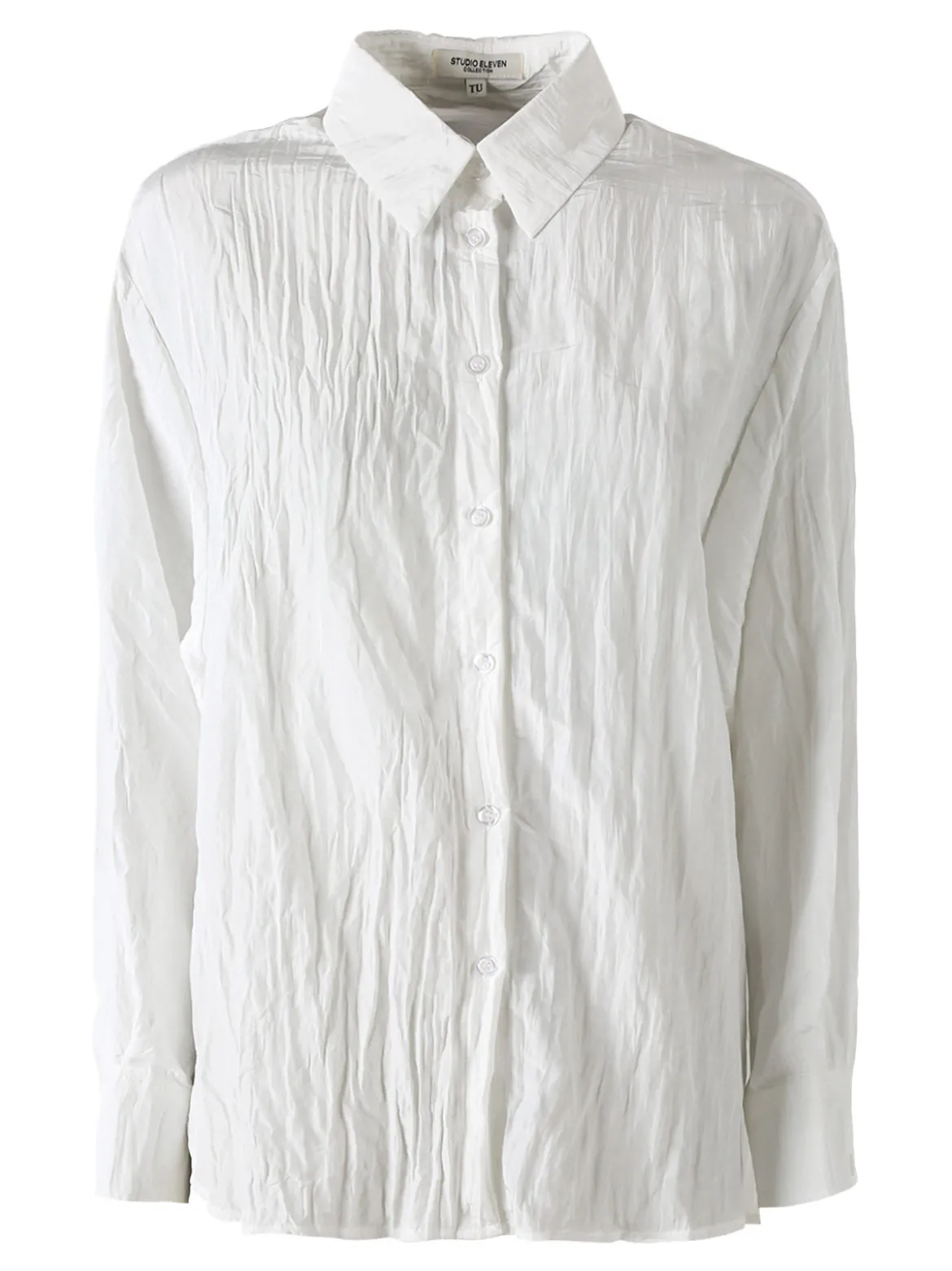 Studio Eleven Collection Camicia oversize da donna a maniche lunghe - bianco