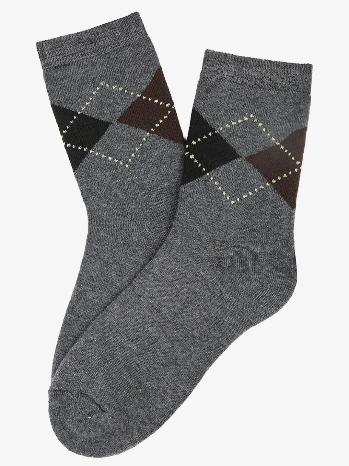 Stylosa Calze corte da donna in pile a rombi - grigio